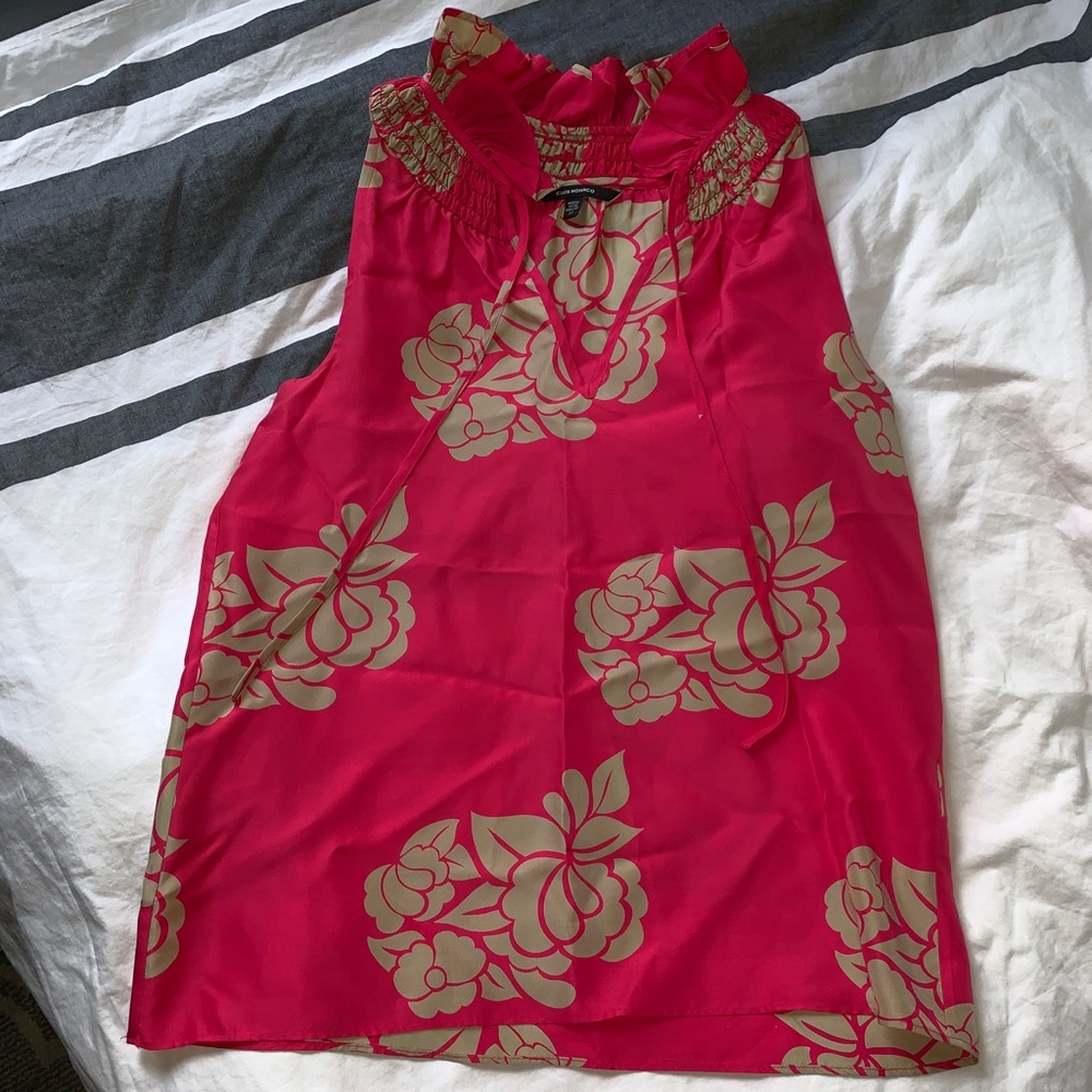 Club Monaco Ruffle Neck Top